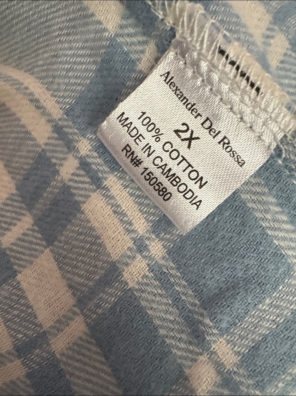 Cotton Alexander Del Rossa Plaid Pajama Lounge Pants waist 21 in 32 inseam - Picture 4 of 4